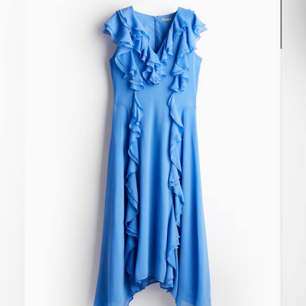 H&M Flounced Chiffon Dress